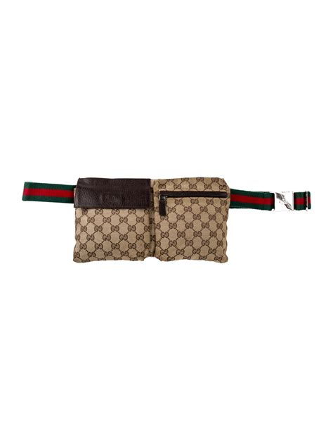 gucci gg canvas double pocket belt bag|genuine gucci belt bag.